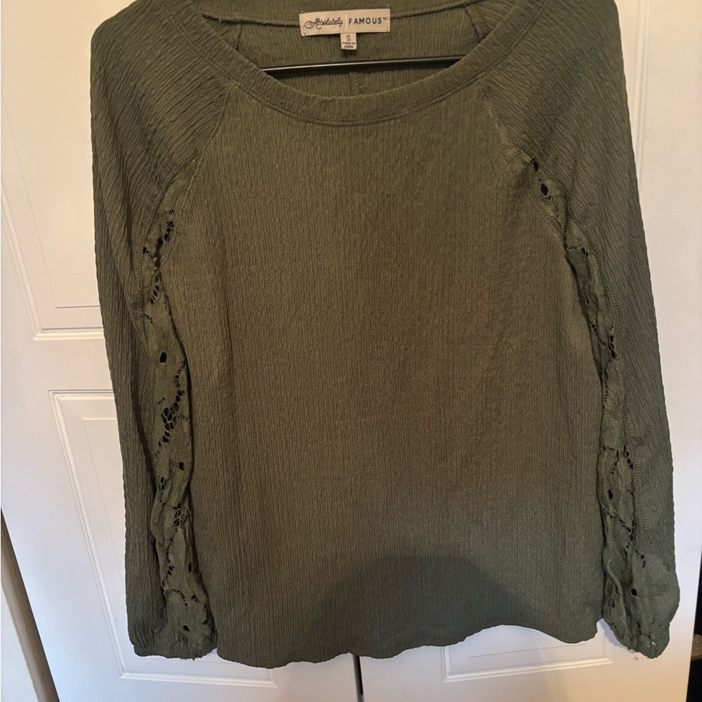 Absolutely Famous Olive Green Women's Blouse